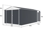 Garage métal "Houston" 15 36 m² - Anthracite