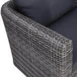 vidaXL Salon de jardin 8 Pièces avec coussins Résine tressée Gris