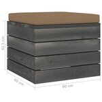 vidaXL Repose-pieds palette de jardin 2 Pièces avec coussins Bois de pin