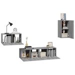 vidaXL Ensemble de meubles TV 4 Pièces Sonoma gris Bois d'ingénierie