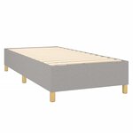 vidaXL Sommier tapissier matelas et LED Gris clair 100x200 cm Tissu