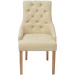 vidaXL Chaises à manger lot de 4 crème tissu