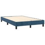 vidaXL Lit à sommier tapissier et matelas Bleu foncé 120x200cm Velours