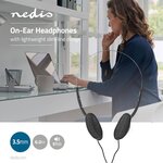 Casque d'Écoute Filaire | Câble Rond de 6,0 m | Supra-Auriculaire | Noir
