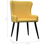 vidaXL Chaises à manger lot de 6 jaune tissu