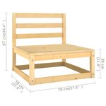 vidaXL Salon de jardin 9 Pièces avec coussins Bois de pin massif