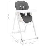 vidaXL Chaise haute bébé Gris foncé Aluminium