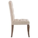 vidaXL Chaises à manger lot de 2 beige tissu à l'aspect de lin