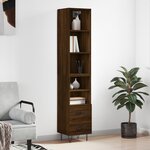 vidaXL Buffet haut Chêne marron 34 5x34x180 cm Bois d'ingénierie