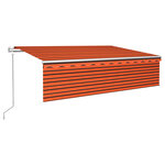 vidaXL Auvent automatique rétractable avec store 6x3m Orange et marron