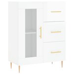vidaXL Buffet haut Blanc brillant 69 5x34x180 cm Bois d'ingénierie