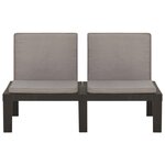 vidaXL Bancs de salon de jardin avec coussins 2 Pièces Plastique Gris