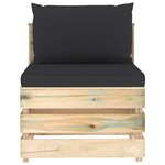 vidaXL Salon de jardin 8 Pièces avec coussins Bois imprégné de vert