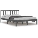 vidaXL Cadre de lit Gris Bois de pin massif 160x200 cm