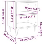 vidaXL Tables de chevet 2Pièces chêne sonoma 40x30x50cm bois d'ingénierie