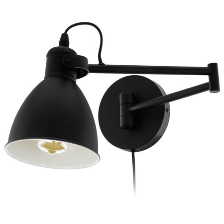 Eglo lampe murale led san peri acier noir