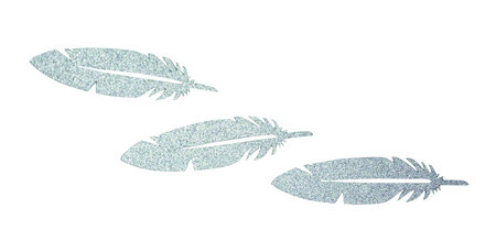 Plumes en papier Argenté 8cm 24 pièces