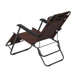 Chaise longue inclinable transat bain de soleil 2 en 1 pliant têtière amovible charge max. 136 Kg toile oxford facile d'entretien marron
