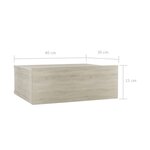 vidaXL Table de chevet flottante Chêne sonoma 40x30x15 cm Aggloméré