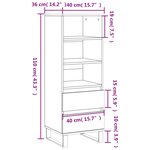 vidaXL Buffet haut Chêne sonoma 40x36x110 cm Bois d'ingénierie