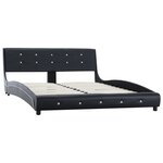 vidaXL Lit avec matelas à mémoire de forme Noir Similicuir 140x200 cm