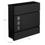 Boîte aux lettres moderne avec porte-journaux couvercle verrouillable facile à installer noir