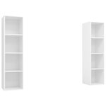 vidaXL Meubles TV muraux 2 Pièces Blanc Aggloméré
