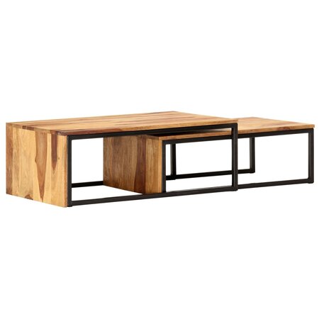 vidaXL Tables gigognes 2 Pièces Bois solide