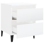 vidaXL Tables de chevet 2 Pièces Blanc brillant 40x35x50 cm Aggloméré