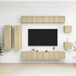 vidaXL Ensemble de meuble TV 8 Pièces Chêne sonoma Aggloméré