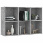 vidaXL Bibliothèque/Buffet Gris béton 66x30x97 8 cm Aggloméré