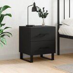 vidaXL Table de chevet noir 40x35x47 5 cm bois d’ingénierie
