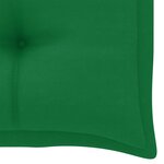 vidaXL Banc de jardin avec coussin vert 112 cm Bois de teck massif