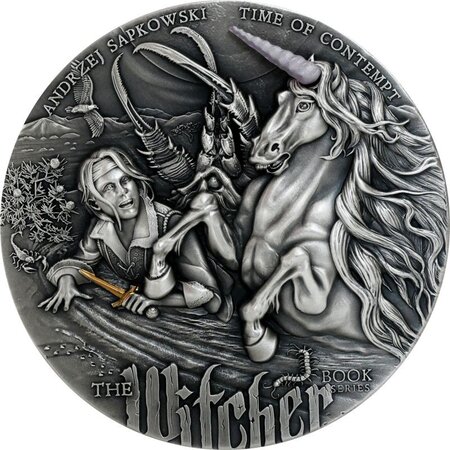 TIME OF CONTEMPT The Witcher 2 onces argent monnaie 5 Dollars Niue 2022