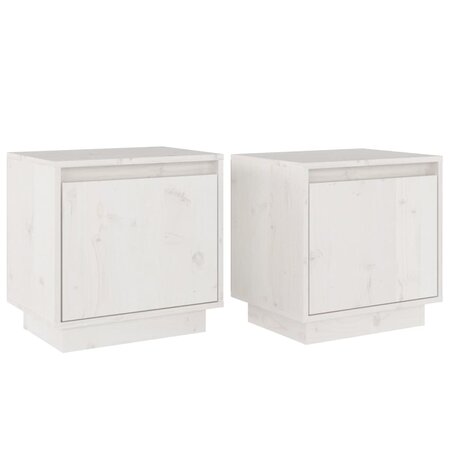 vidaXL Tables de chevet 2 Pièces Blanc 40x30x40 cm Bois de pin solide