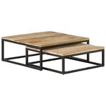 vidaXL Tables gigognes 2 Pièces Bois solide de manguier