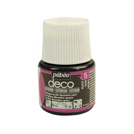 Peinture acrylique d'extérieur multi-surfaces - Noir - 45 ml