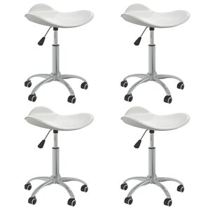 vidaXL Chaises pivotantes à manger lot de 4 blanc similicuir