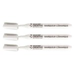 3 marqueurs pour céramique blancs