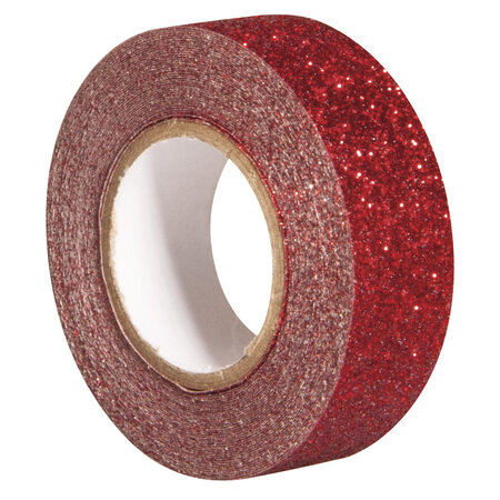 Bande scintillante  rouge classique  15mm  rouleau 5m