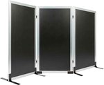 Cloison / Tableau / Pare vue MULTI BOARD Tableau noir Cadre Argent 60 x 115 cm SECURIT
