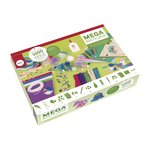 Mega boîte de bricol. Fantasy 1.000 pces  tons bleu - vert / rose foncé - lilas  boîte