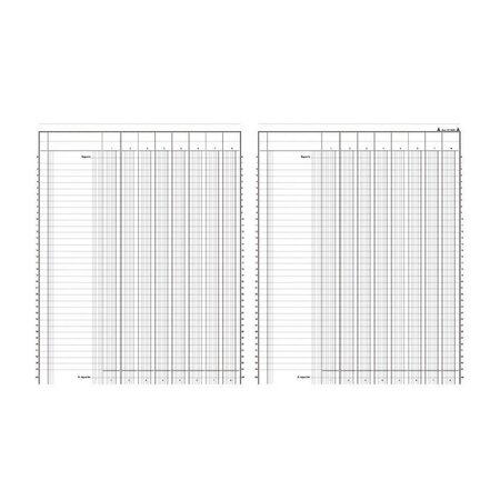 Registre comptable à colonnes 31,5 x 24,5 cm - 8 colonnes par page