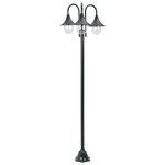 vidaXL Lampadaire de jardin E27 220cm Aluminium 3 lanternes Vert foncé
