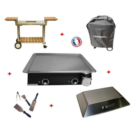Pack plancha électrique planchaelec classic 600 carbon - chariot elysee 600