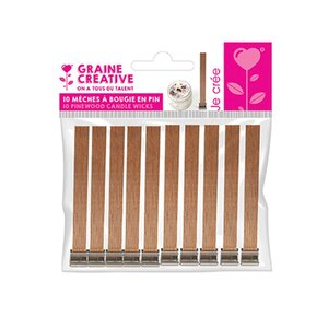 Mèches à bougie en bois Larg. 1 3 cm 10 pièces