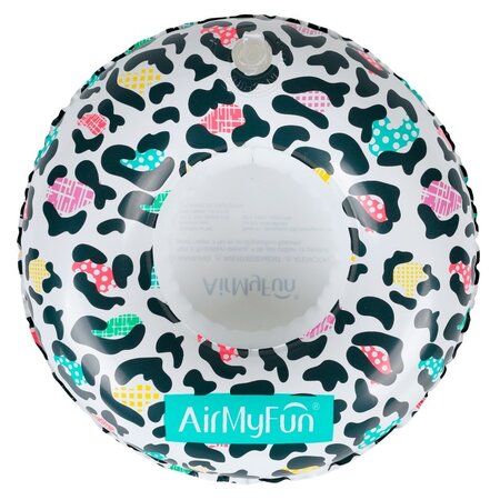 Porte boisson gonfable pour piscine ou plage  flotteur  accessoire d'eau - léopard ø18cm