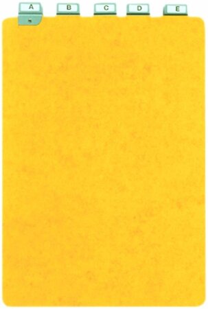 Lot de 25 guides pour boîte à fiches avec index alphabétique 297x210 Vertical et jaune COUTAL