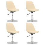 vidaXL Chaises pivotantes à manger lot de 4 Crème Tissu