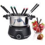 TRIOMPH ETF2189 - Fondue éléctrique 1400W - 2L - 8 personnes - Plaque chauffante antiadhésif - Poignées froides - Acier inoxydable